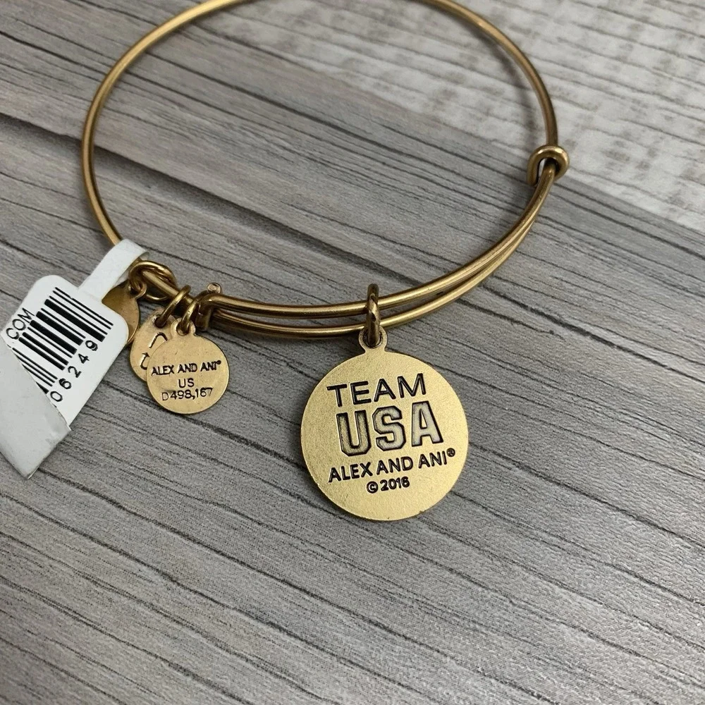 Lot of 7 Alex And Ani Gold‎ tone Charm bracelets 6-8 Inches